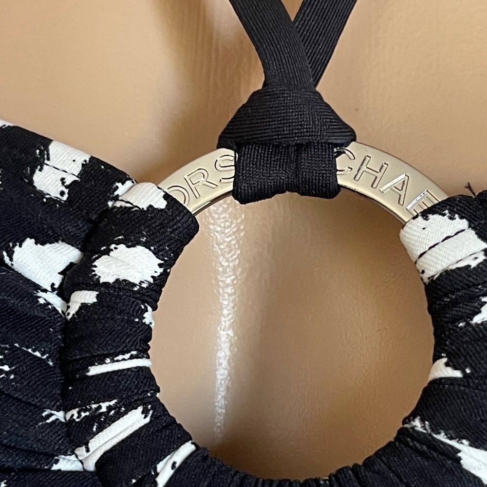 MICHAEL KORS BLACK
ANIMAL PRINT LOGO
RING BANDINI TANKINI
SWIMSUIT HALTER TOP S - Picture 13 of 16
